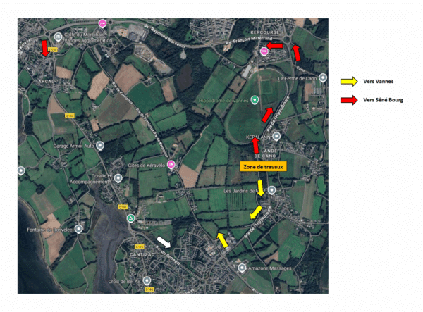 Carte de la déviation